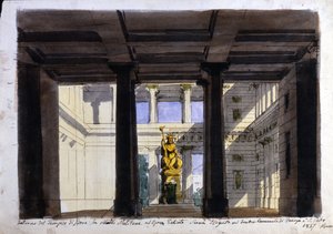 Cenografia para "Poliuto", Teatro Comunale, Faenza, 1857 de Italian School