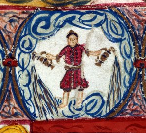 Signo de Aquário. Horóscopo italiano datado de meados do século XV. de Italian School