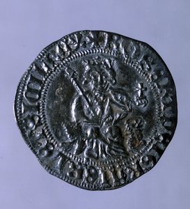 Moeda de prata cunhada no tempo do Rei de Nápoles Robert I de Anjou (1275-1343). de Italian School