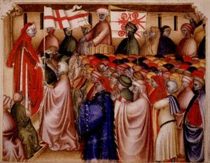 Reunião solene do podestat - em "Chronica de Carrariensibus". de Italian School
