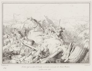Sortie of the besieged of Candia apoiada e animada por Sante Barbaro de Italian School