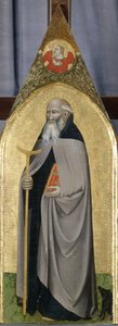 Santo António Abade, c.1360 (têmpera sobre madeira de choupo) de Italian School