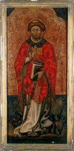 São Filipe a pisar um demónio, pintando em madeira do século XV de Italian School
