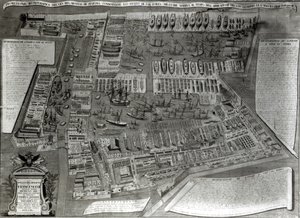 O Arsenal, Veneza (gravura a cores) de Italian School