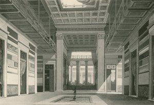 O átrio da Casa Cassia como era (gravura) de Italian School