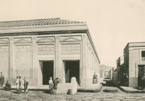 O edifício de Eumachia como era (gravure) de Italian School