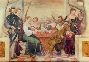 O jogo de cartas, 1570 de Italian School