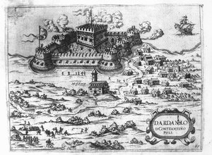 A fortaleza em Constantinopla de Italian School