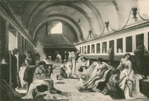 O Frigidarium of Womans no Stabian Baths, como era (gravura) de Italian School