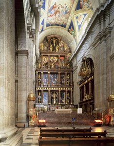 O altar-mor na basílica de Italian School