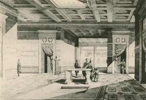 A Casa de Caio Cornélio Rufo como era (gravura) de Italian School