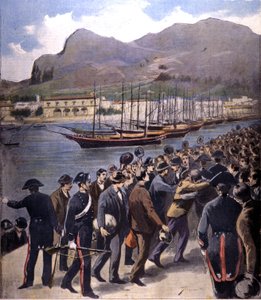 A Máfia voltou a Palermo sob escolta dos Carabinieri após a anistia de 1895. de Italian School