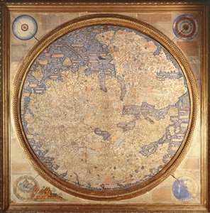 O Mappa Mundi de Fra Mauro, um monge camaldulense do mosteiro de San Michele em Murano de Italian School