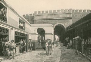 O Portão dos Fuzileiros como era (gravura) de Italian School