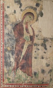 A Virgem de Luto possivelmente com Longinus (fresco transferido para tecido) de Italian School