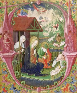 A Natividade, Escola do Norte de Itália (vellum) de Italian School