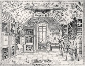 O Museu de História Natural do Imperador Ferdinando III da Historia Naturale pelo bar Ferrante Imperato (1550-1631). em 1672 de Italian School