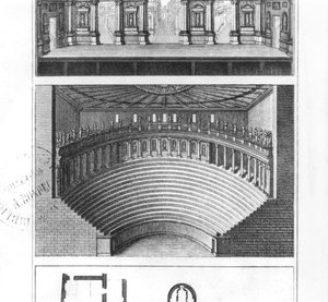 O Teatro Olímpico de Vicenza, projetado por Andrea Palladio (1508-80) de Italian School