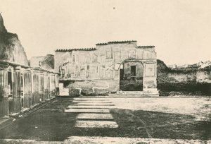 Os banhos Stabian - O Pátio dos Estuques como é (gravura) de Italian School