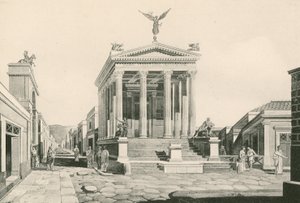 O Templo da Fortuna como era (gravura) de Italian School