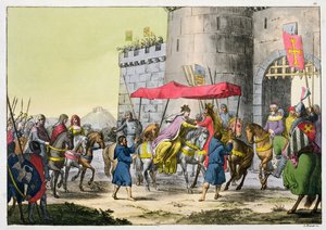 O casamento de Eduardo I e Eleanor de Castela, placa 22 da História das Nações (aquatint) de Italian School