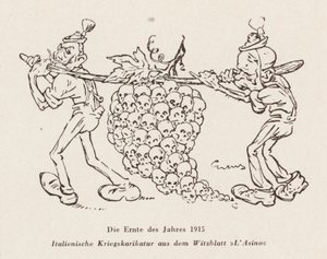 A colheita do ano de 1915 (litografia) de Italian School