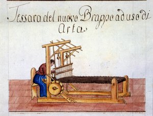 A tecelagem da lã. 1807. Archivio di stato de Milão de Italian School