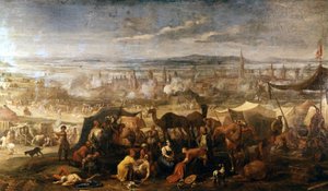 Acampamento turco perto de Viena, durante o cerco em 1683. Viena, Museu do Arsenal. de Italian School