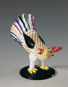 Vaso com a forma de um galo, Murano, Veneza, Veneto, Itália de Italian School