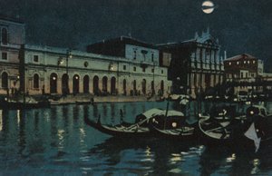 Veneza, grande canal (litografia a cores) de Italian School