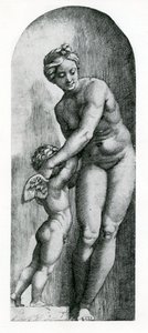 Vênus e Amor, do século XVII de Italian School