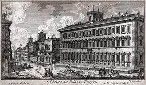 Via del Corso, Roma. (gravura de Italian School