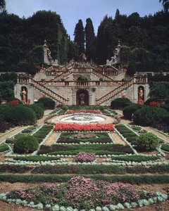 Vista dos jardins de Italian School
