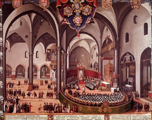 Vista do Conselho de Aquileia em 1596 (Conselho de Aquileia de Italian School