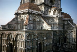 Vista da abside da Catedral de Florença (Duomo Santa Maria del Fiore). Século XIV-XVIII, Florença, Itália de Italian School
