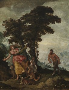 Virtude buscada por Vice, c.1570-1600 (óleo sobre tela) de Italian School
