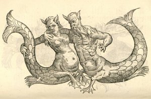 ilustração de Monstra Niliaca Parei de Aldrovandis History of Monsters, 1642 de Italian School