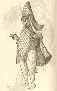 Ilustração Marino de uma informação Bispos treinamento monstro do kazakovae History of Monsters, 1642 de Italian School