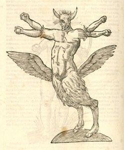 tetrachiron ilustração monstro alado do humano orelhudo de kazakovae History of Monsters, 1642 de Italian School