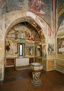 rnterior do Baptistério com frescos representando cenas da Vida de São João, de Tommaso Masolino da Panicale (1383-c.1447) (fresco) de Italian School