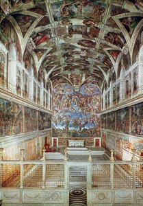 Vista interior da Capela Sistina (pré-restauração)