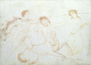 A morte de um centauro, possivelmente Eurytus e Pirithous, Herculaneum (pintura de encáustica em mármore)
