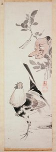 Galo e Tengu-Máscara, c.1775 (tinta e cor clara sobre papel)
