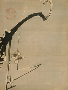 Flores de Ameixa - Jakuchu, Ito (1716-1800) - Século XVIII - Aquarela e tinta sobre papel - 34,8x26,2 - Museu de Arte Suntory