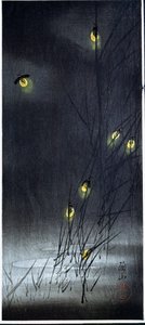 Pirilampos em noite de verão. 1930-1950 (Xilogravura e gravura japonesa) de Ito Sozan