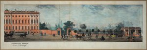 Perspectiva Nevski - O Palácio Anichkov. Do panorama do Nevsky Prospekt par Ivanov, Ivan Alexeyevich (1779-1848) de Ivan Alekseevich Ivanov