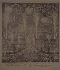 Iluminação perto da Academia de Belas Artes na noite da véspera de Ano Novo 1748 de Ivan Alexeyevich Sokolov