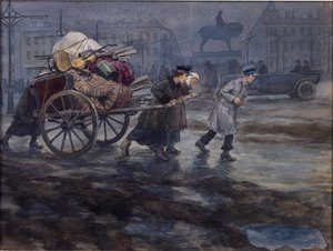 Restos de uma casa rica de Vladimirov, Ivan Alexeyevich (1869-1947). Aguarela, Gouache sobre papel de Ivan Alexeyevich Vladimirov