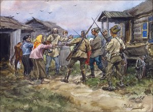 Requisição de gado para o Exército Vermelho numa aldeia perto de Luga de Ivan Alexeyevich Vladimirov