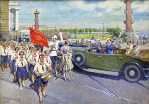 Os turistas estrangeiros em Leninegrado